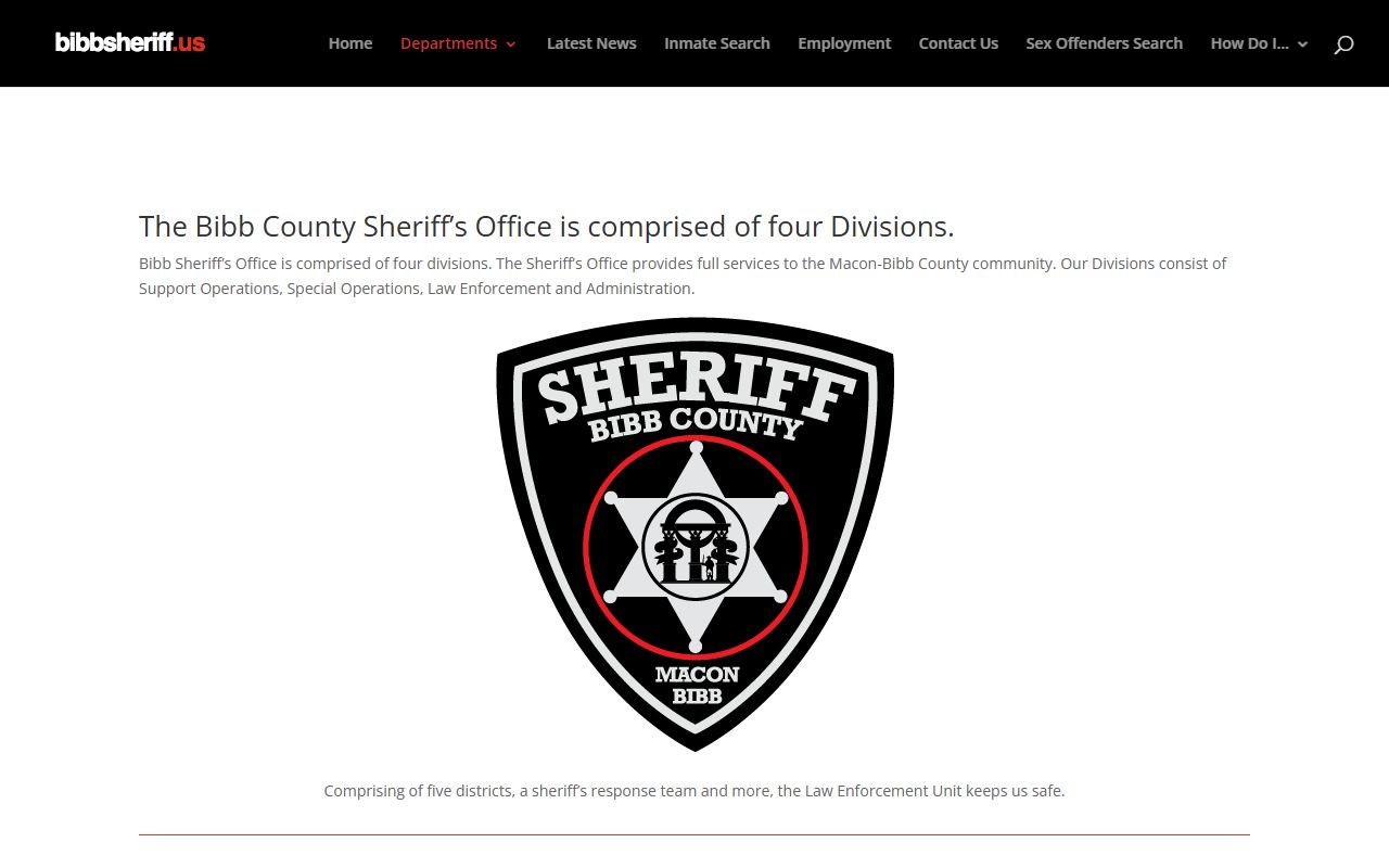 Bibb County arrest records sheriff divisions warrants and corrections