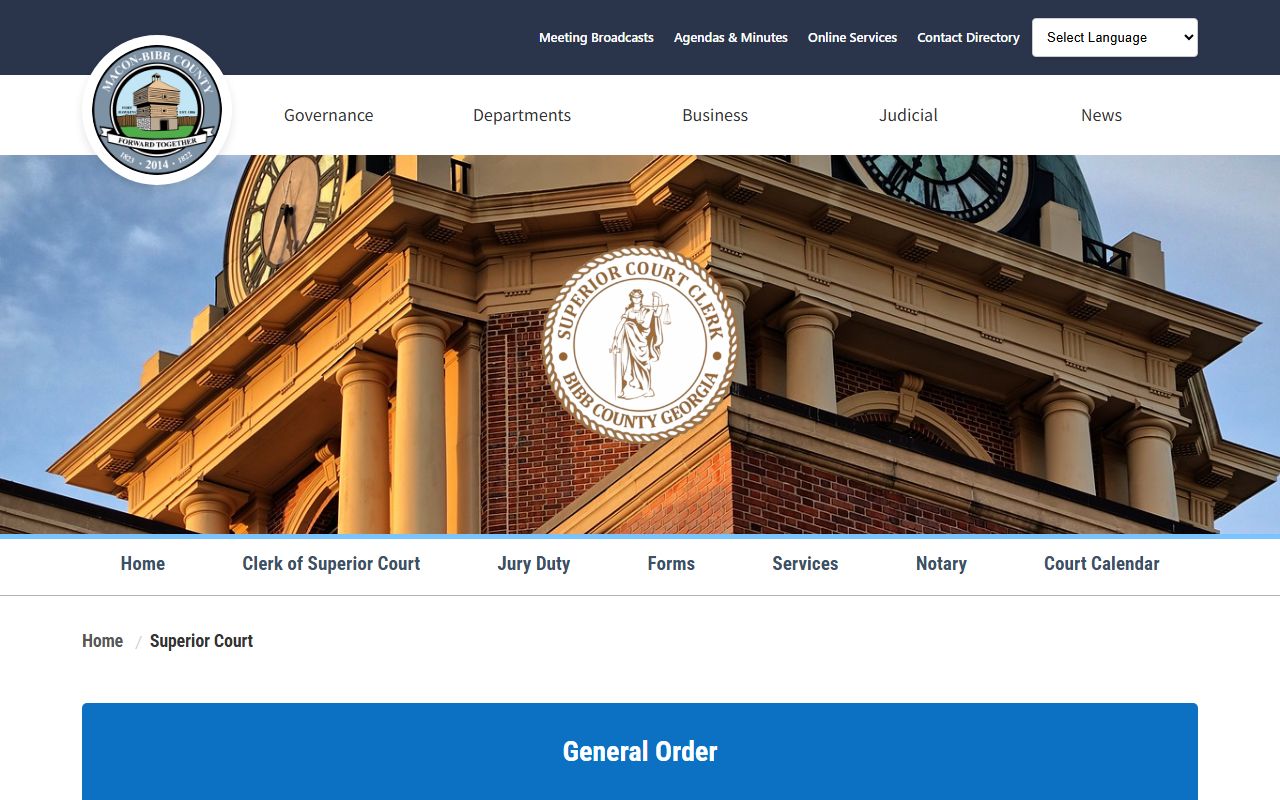 Bibb Superior Court jurisdiction and contact page