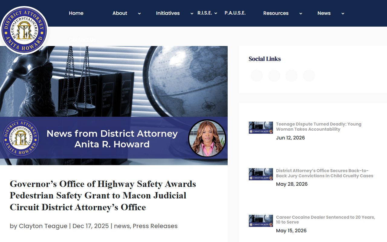 Bibb County criminal court records Macon Judicial Circuit District Attorney update